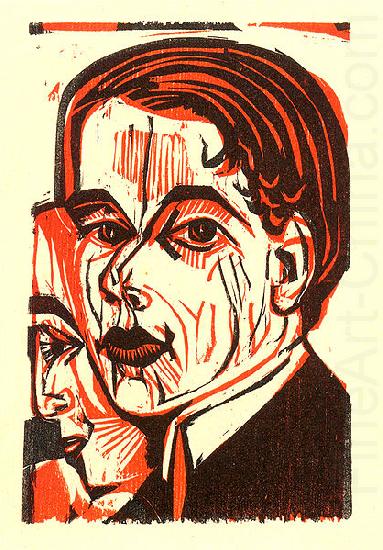 Ernst Ludwig Kirchner Man's head - Selfportrait oil painting picture